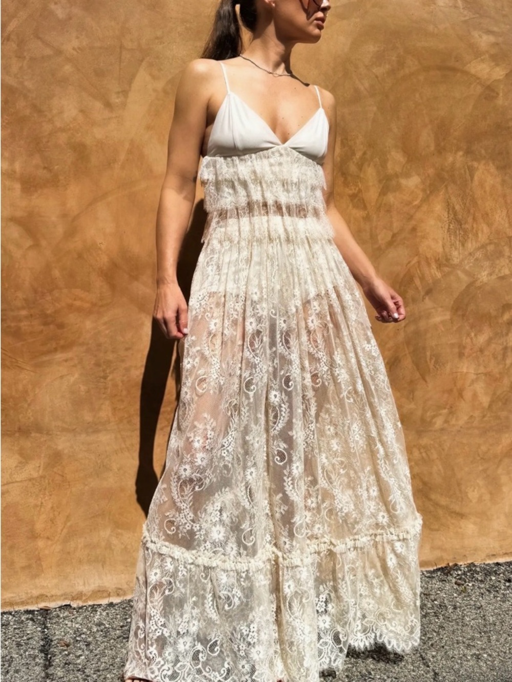 AFRM Cream Lace Maxi Skirt - Picture 3 of 6